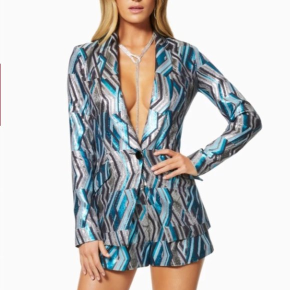 Ramy Brook Other - Ramy Brook Metallic Jacket Shorts Vegas Suit Set 6